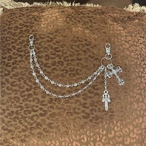 Chrome Hearts Silver Double Chain with Cross